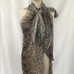 Multi Use Animal Print Chiffon Shawl